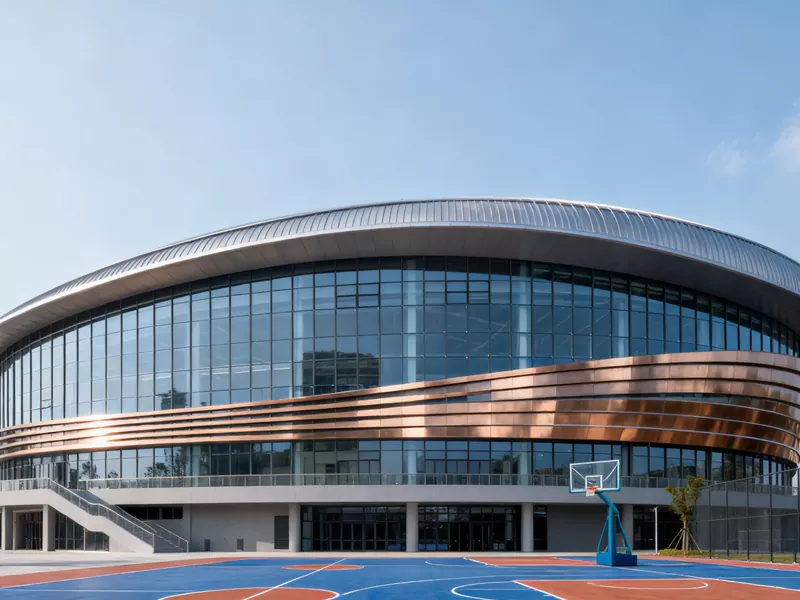 Basketbalové ihrisko s prefabrikovanou oceľovou konštrukciou