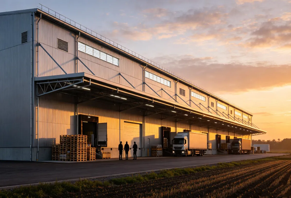 Oceľová konštrukcia konštrukcia logistického centra poľnohospodárskych produktov