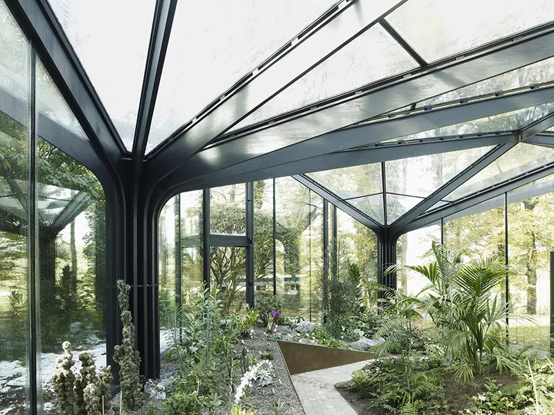 Botanická hala oceľovej konštrukcie