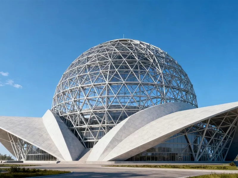 Planetárium s oceľovou konštrukciou